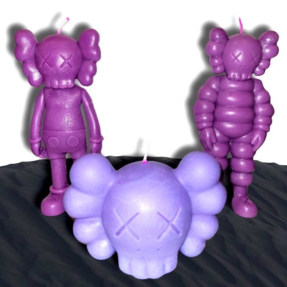 Designer Art Custom Hand Poured BFF Kaws Candle Trio Gift Set - Picture 9 of 12